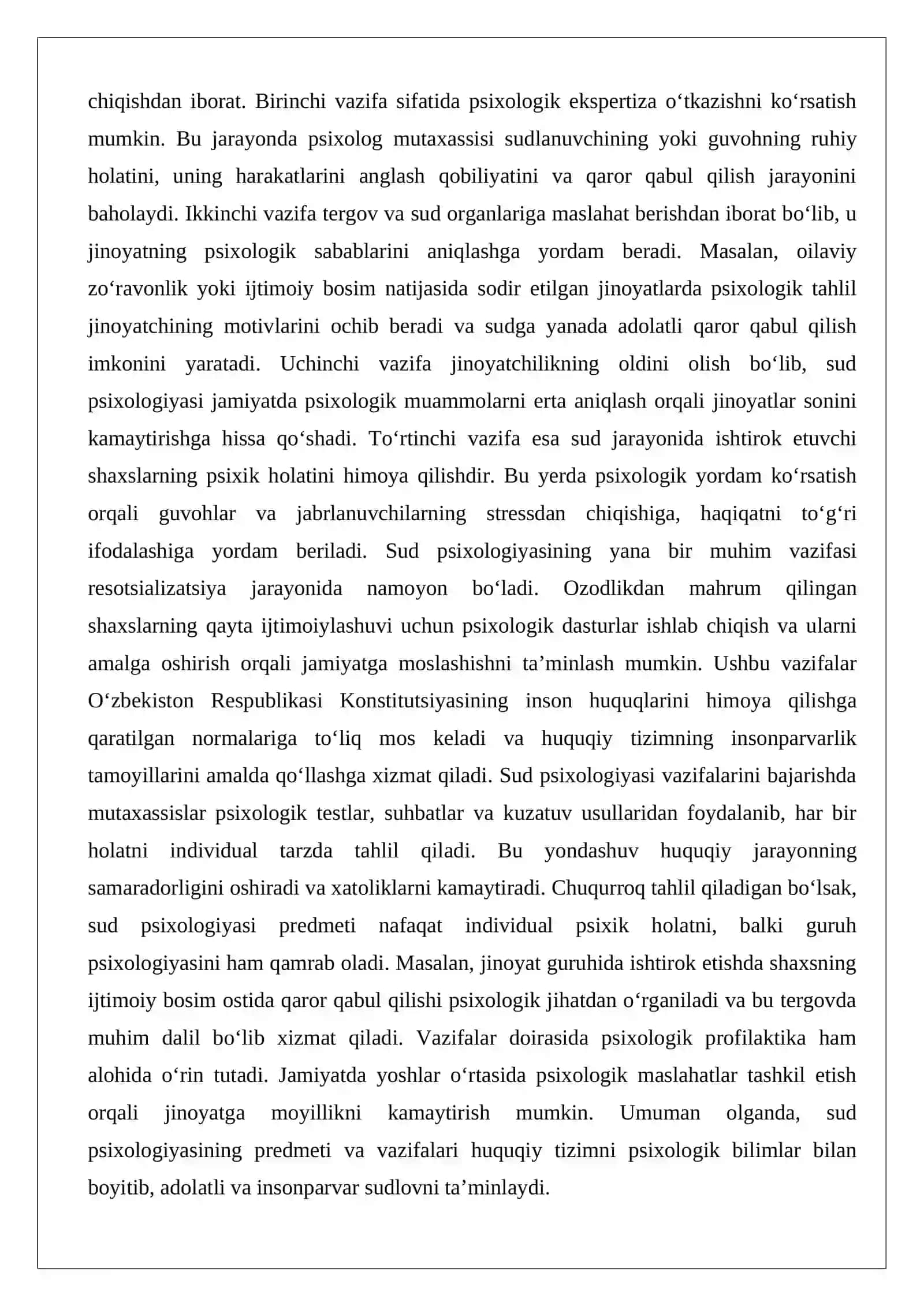 Sud psixologiyasi va psixiatriyasiga kirish. Jinoyat huquqi normalarining psixologik jih 4