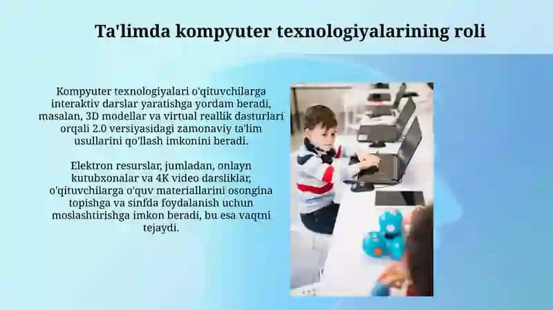 Oʻqituvchi pedagogik faoliyatida kompyutertexnologiyalaridan foydalanish 4