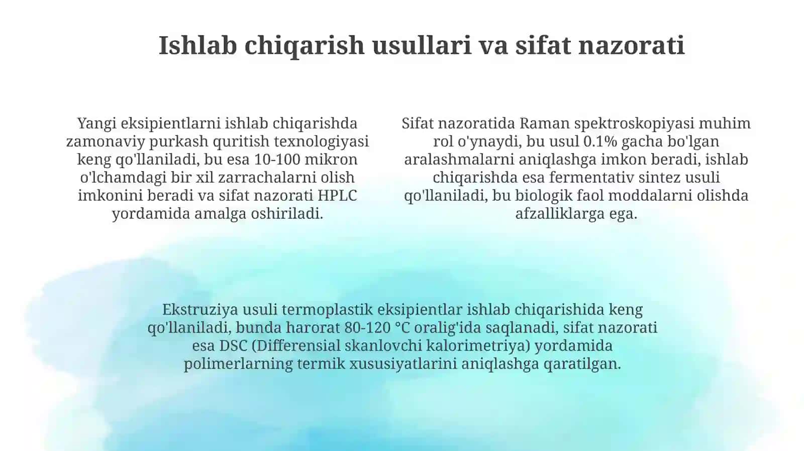 Yangi yordamchi moddalar va ularni ishlab chiqaruvchi korxonalar 4