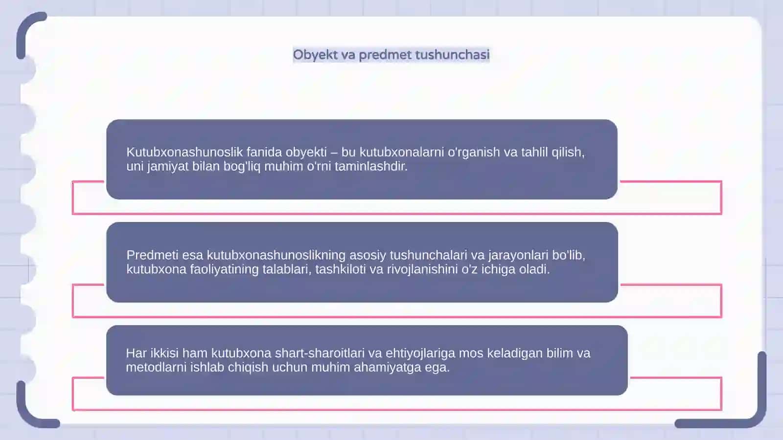 Kutubxonashunoshlik fanini obyekti va predmeti 4