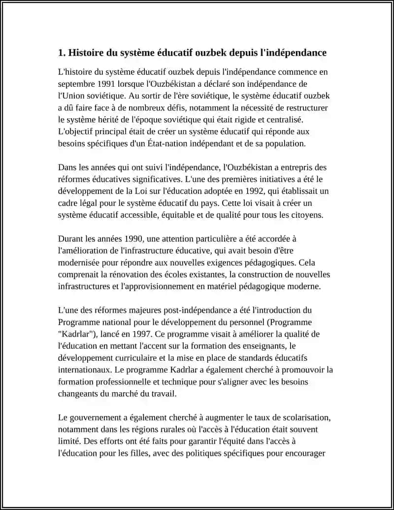 Histoire du système éducatif ouzbek depuis l'indépendance 4