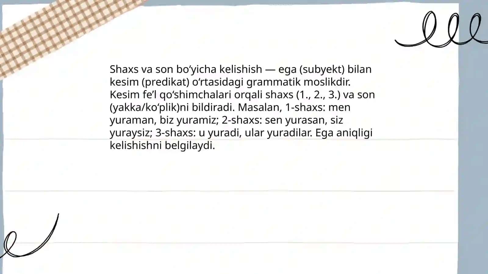 Ega va kesim munosabatining grammatik asoslari 4