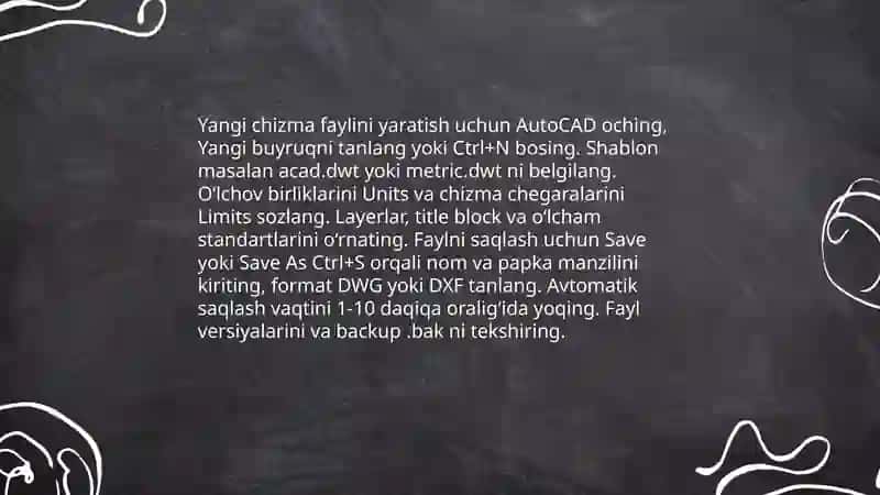 AutoCAD dasturida yangi loyiha yaratish 4
