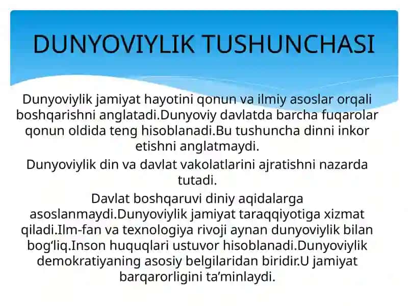 jamiyat hayotida dunyoviylik va diniylik mutanosibligi 4