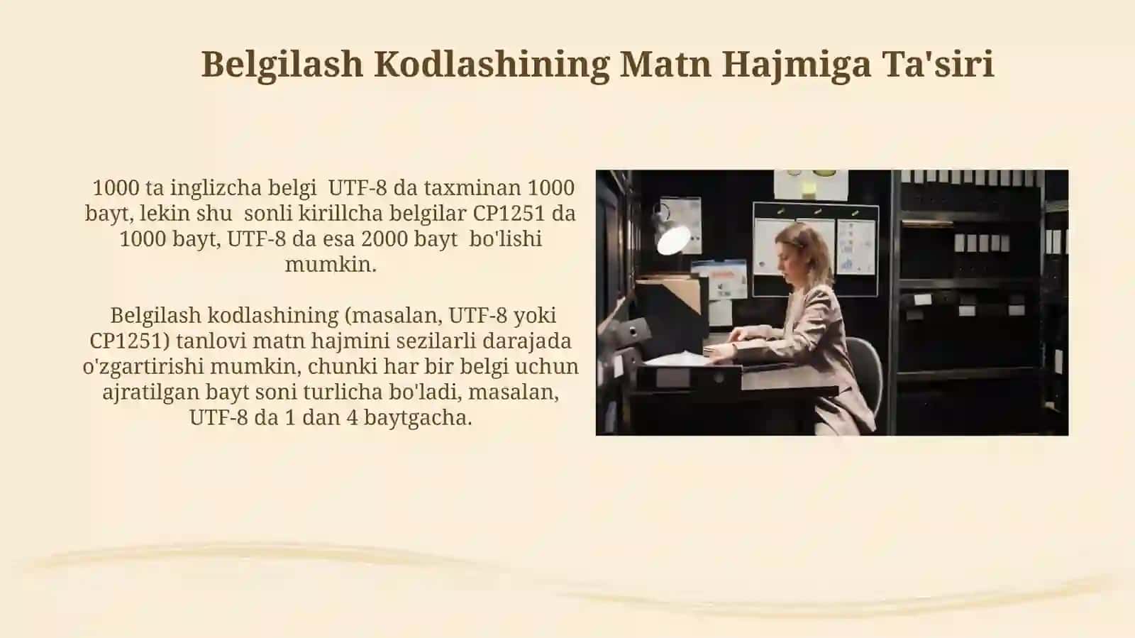 Matnli axborotlarni kodlash va hajmini aniqlash 4
