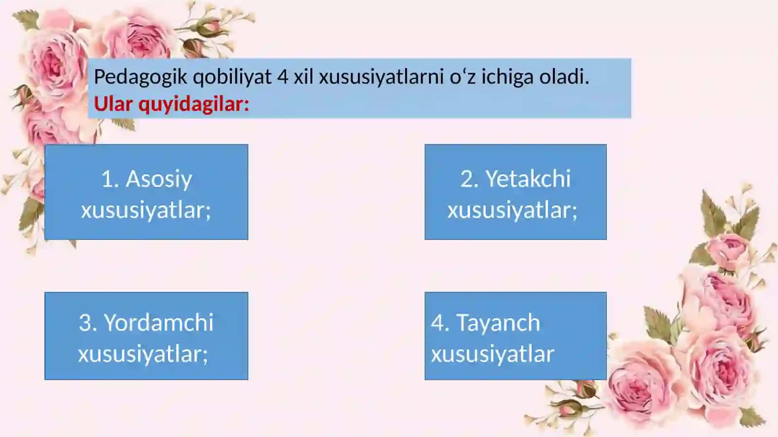 Pedagogik qobiliyatni shakllantirish yo‘llari 4