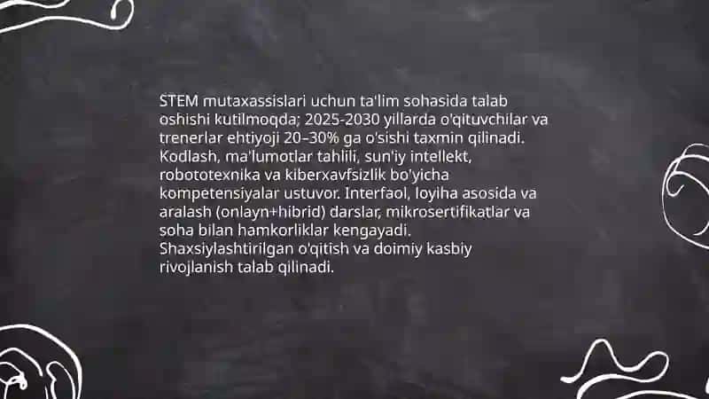 Ta'lim sohasidagi kasblar rivojlanishining pragnoslari 4