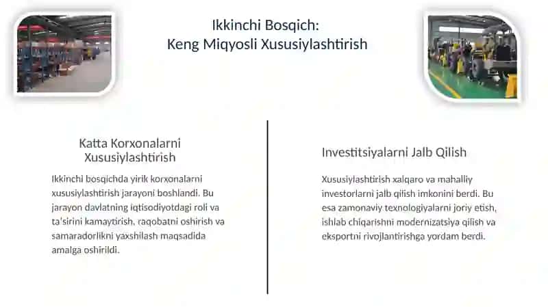 O'zbekistonda Xususiylashtirish jarayonlarining Bosqichlari va Vazifalari 4