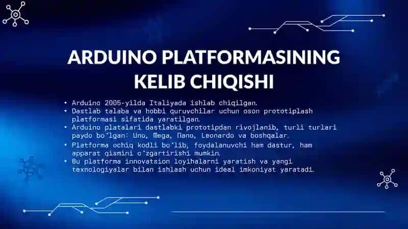 ARDUINO PLATFORMASI VA O‘RNATILGAN TIZIMLARNI PROTOTIPLASH 4