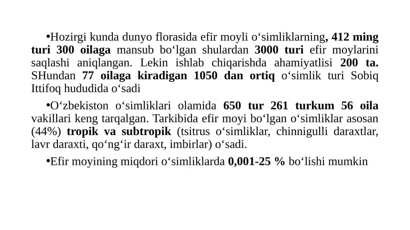 Efirmoyli ekinlarning umumiy tavsifi 4