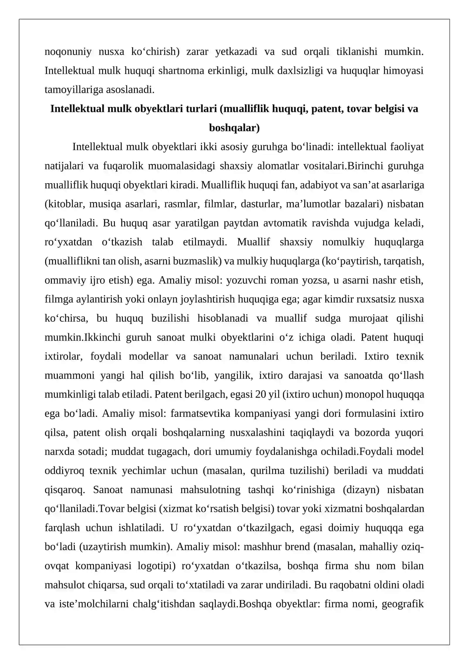 Intellektual mulk huquqi obyektlari va ularni himoya qilish usullari 4