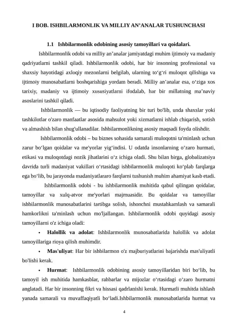 ISHBILARMONLIK ODOBI VA MILLIY AN’ANALAR. MUVOFIQLIK MUOMMOSI 4