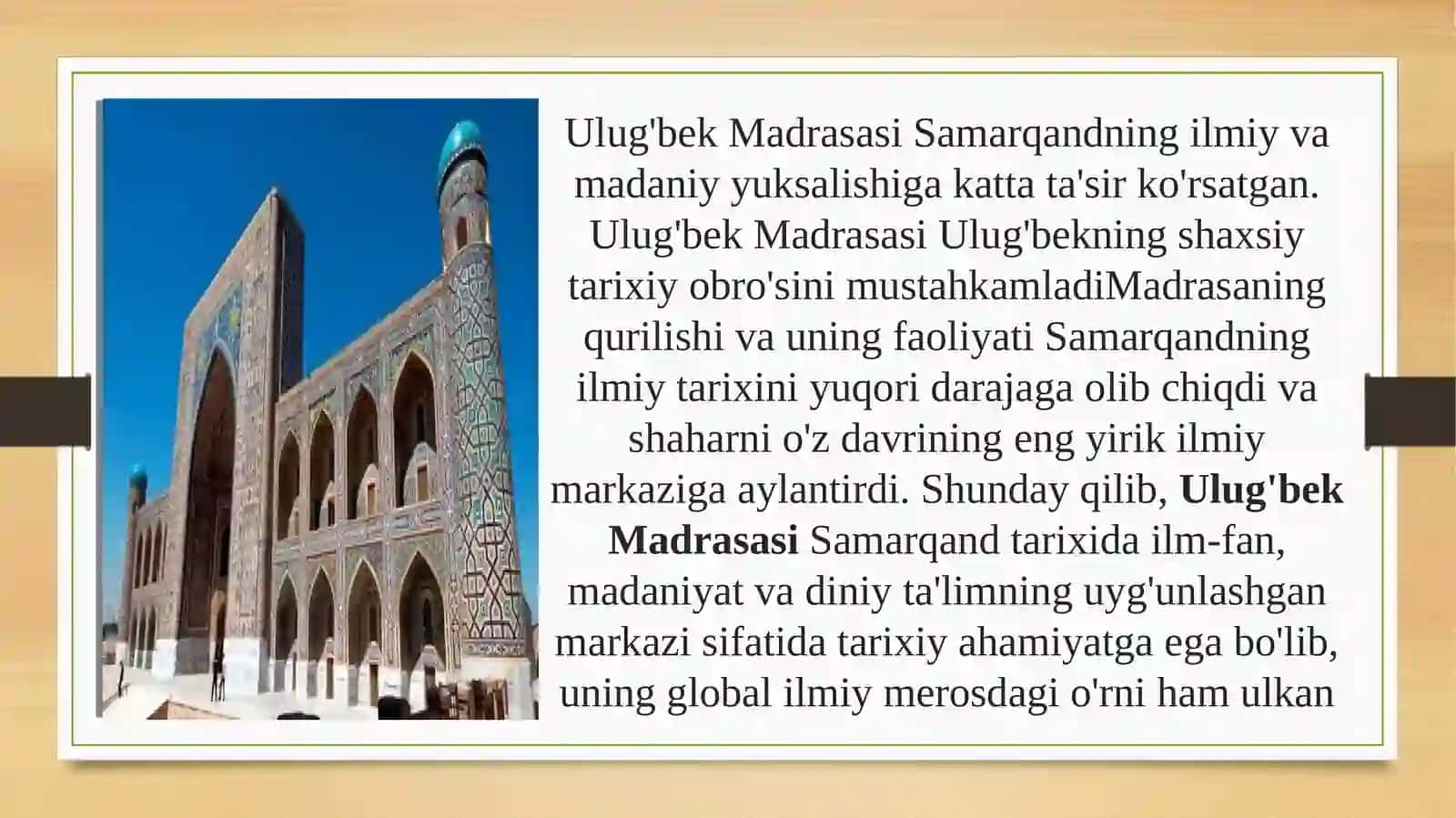 Ulug’bek madrasasi 4