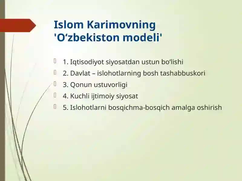 Iqtisodiy islohotlar, xususiy mulkchilikning shakllanishi va O‘zbekistonning bozor munosabatlariga o‘tishi 4