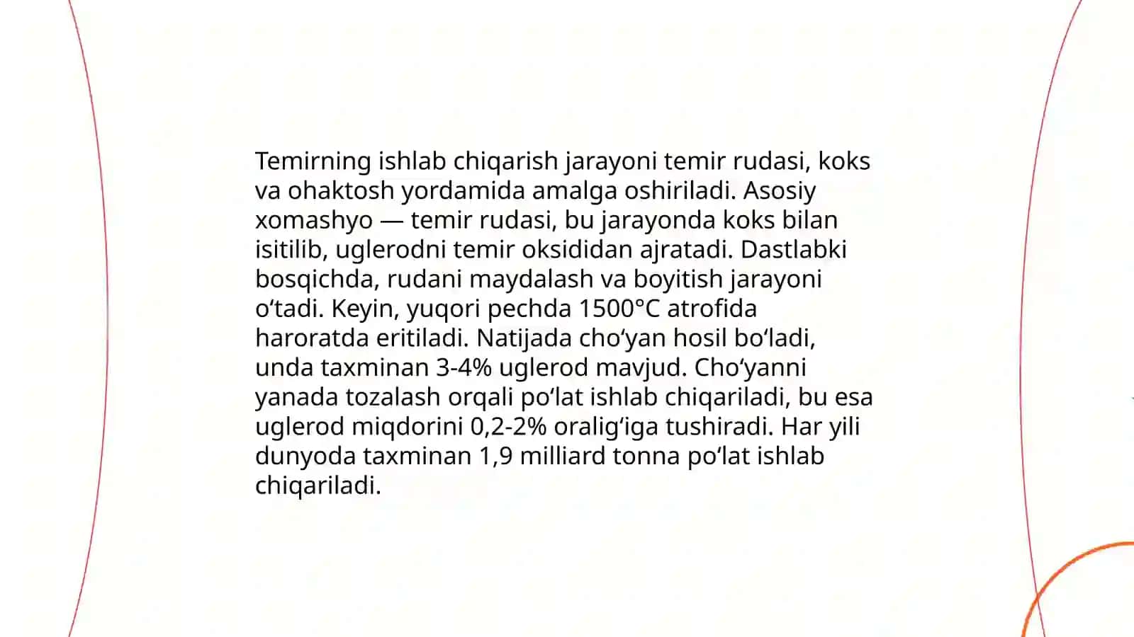 Qora metallarni ishlab chiqarish ularni texnikada xalq xo'jaligida qo'llanilishi va ishlatilishi 4
