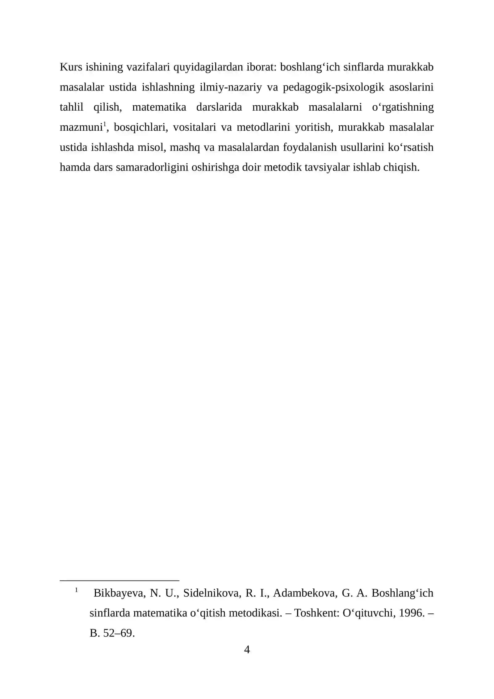 BOSHLANG‘ICH SINFLARDA MURAKKAB MASALALAR USTIDA ISHLASH 4