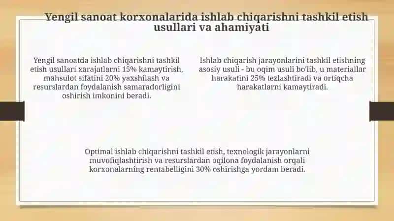 Ishlab chiqarishni tashkil etish fanining predmeti va vazifalari 4