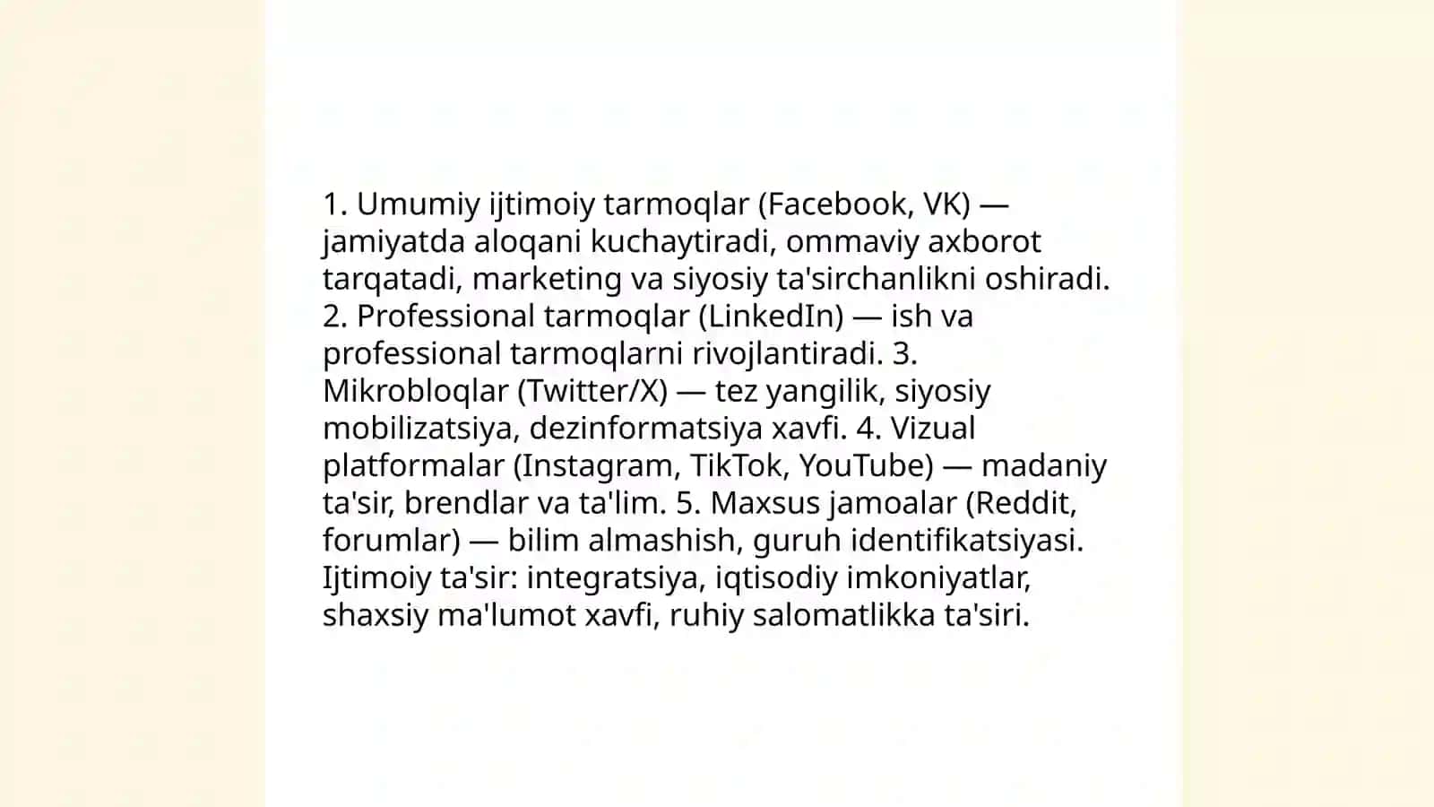 Media maydon va internet imkoniyatlari 4