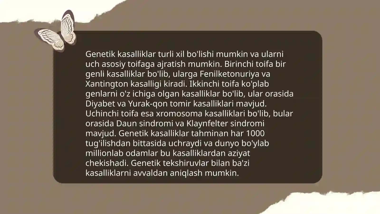 Irsiyat va irsiy kasalliklar. Nerv tizimining ahamiyati va gigiyenasi 4