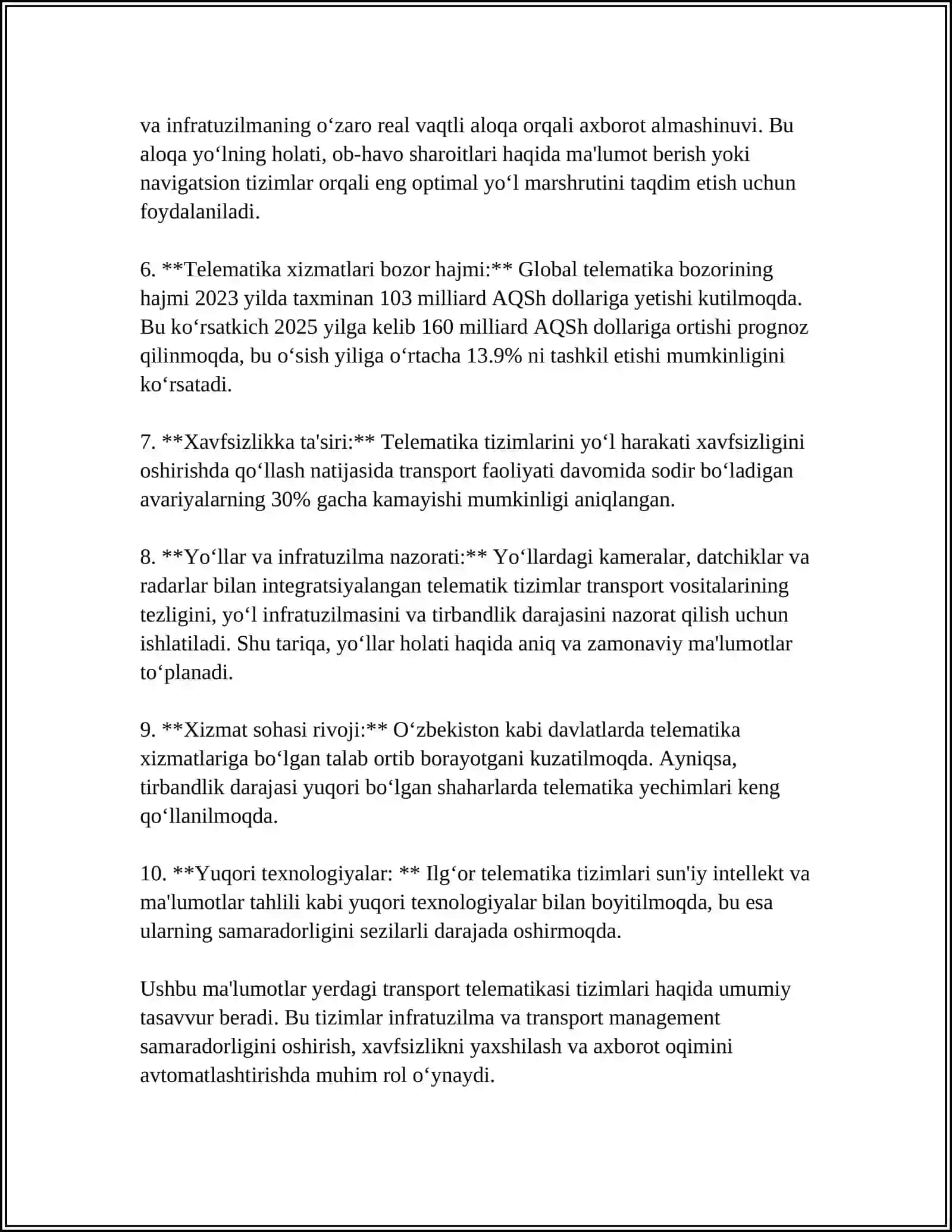 O'ZBEKISTONDA TRANSPORT TELEMATIKASI 4