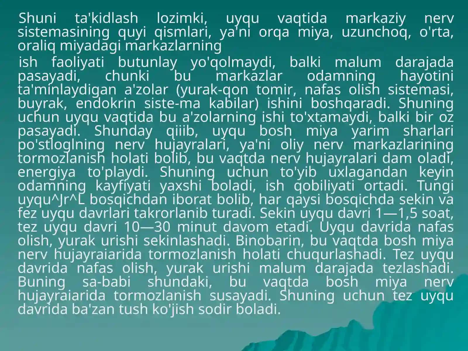 Uyqu va tush ko’rish gigenasi 4
