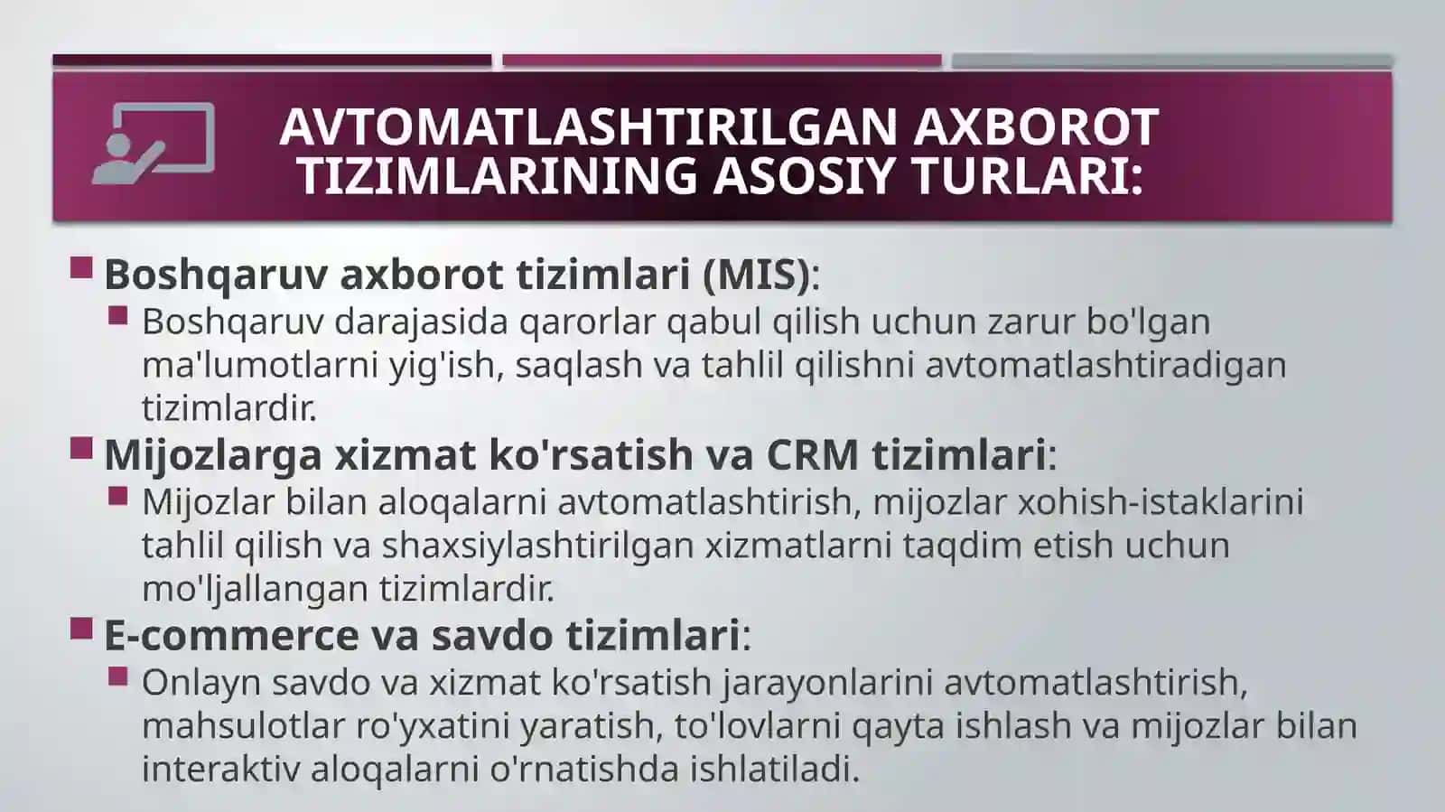 Iqtisodiyotda avtomatlashtirilgan axborot tizimlari 4