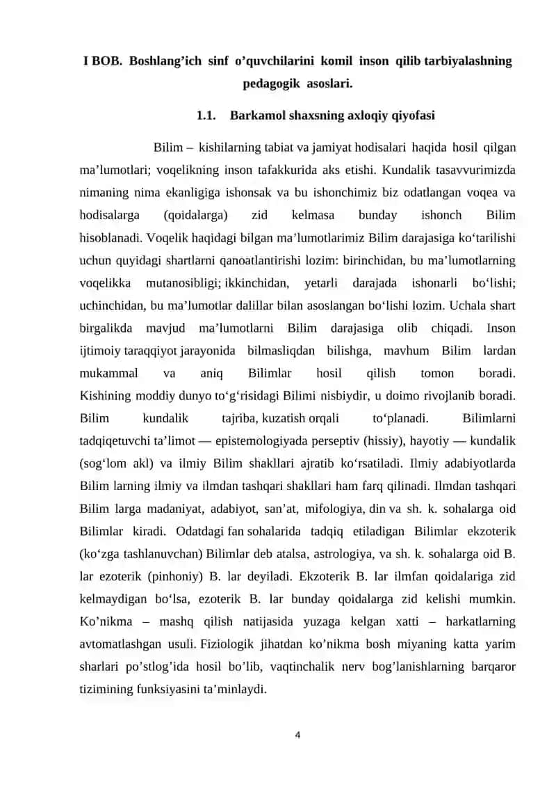 Boshlang’ich Sinflarda Tarbiya Jarayonini Tashkil Etishning Pedagogik Shart - Sharoitlari 4