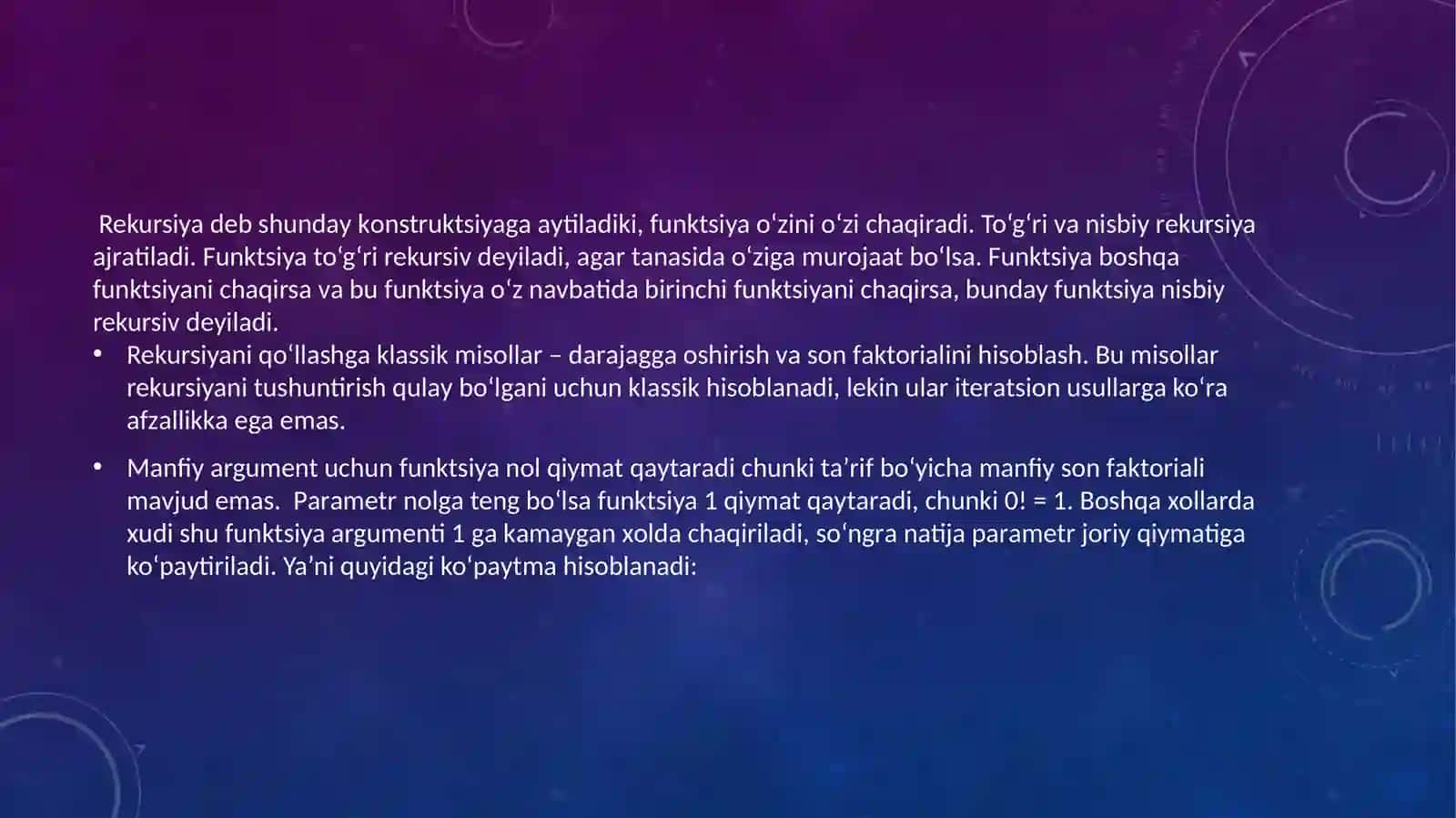 Rekursiya va rekursiv funksiyalar 4