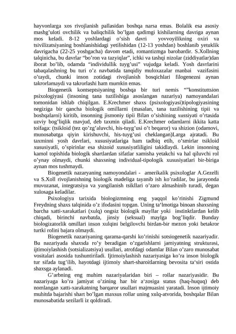 Yosh davrlar psixologiyasining rivojlanish bosqichlari 4
