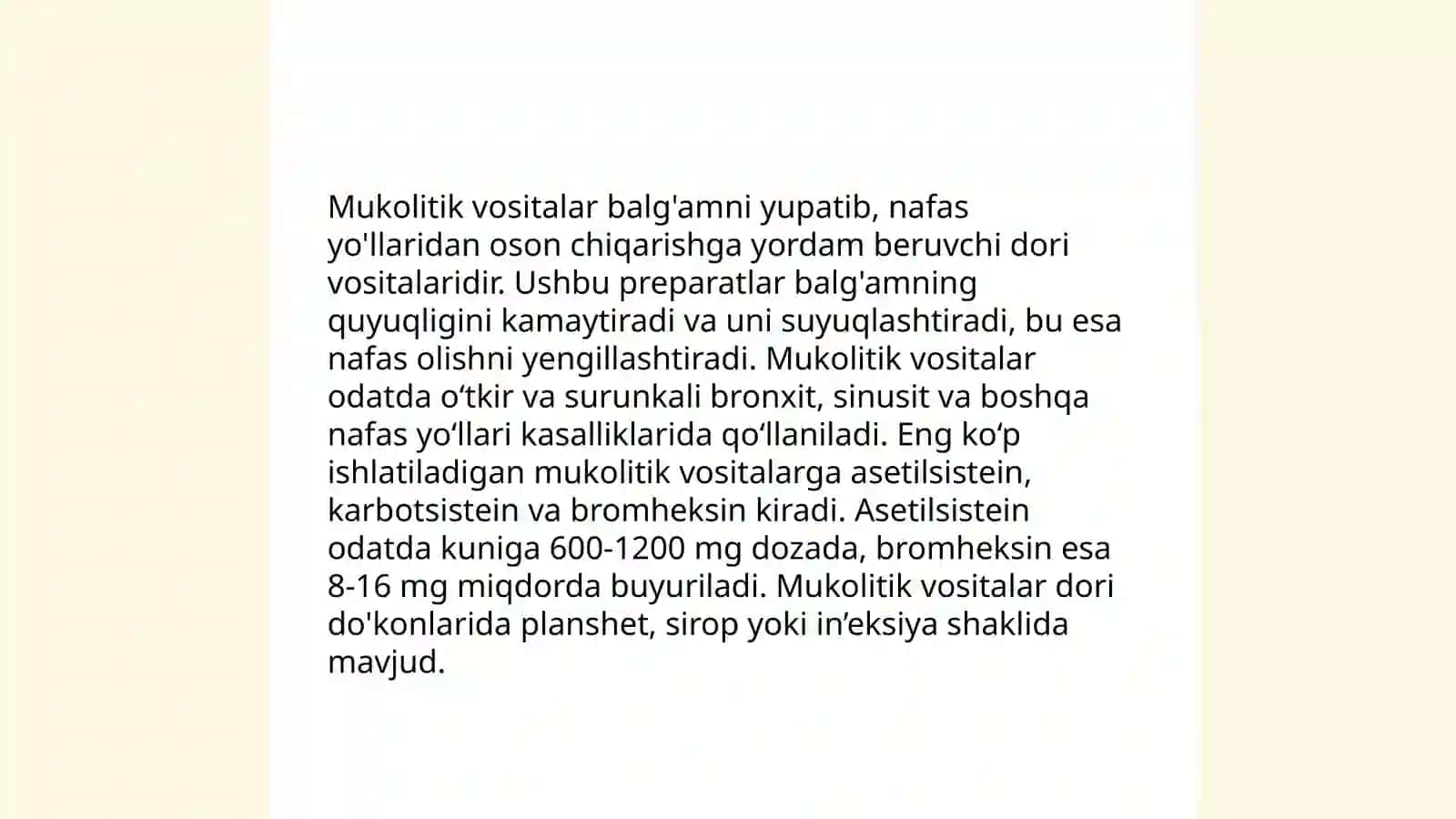 Nafas organlari faoliyatiga ta'sir qiladigan vositalar. Nafas stimulatorlari yoʻtalga qarshi vositalar 4