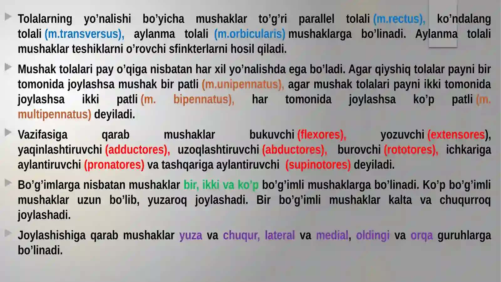 Mushaklar haqida ilm-MIOLOGIYA Umumiy ma’lumotlar 4