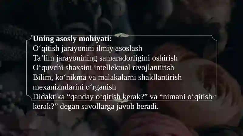 Didaktika” tushunchasining mohiyati. Didaktika – pedagogika fanining tarkibiy qismi sifatida 4