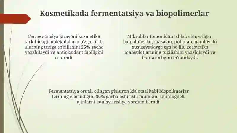 Kosmetika mahsulotlarni ishlab ciqarishda mikrooraganizmlarni roli 4