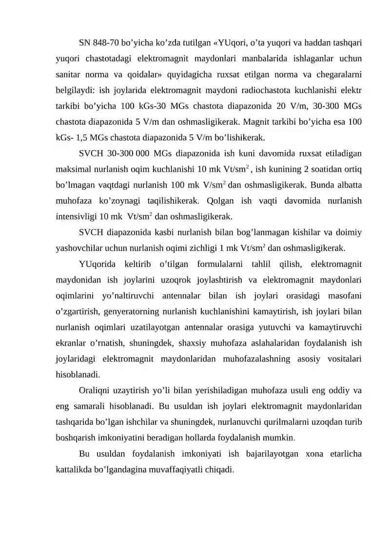 Elektromagnit maydoni va uning inson organizmiga ta’siri 4