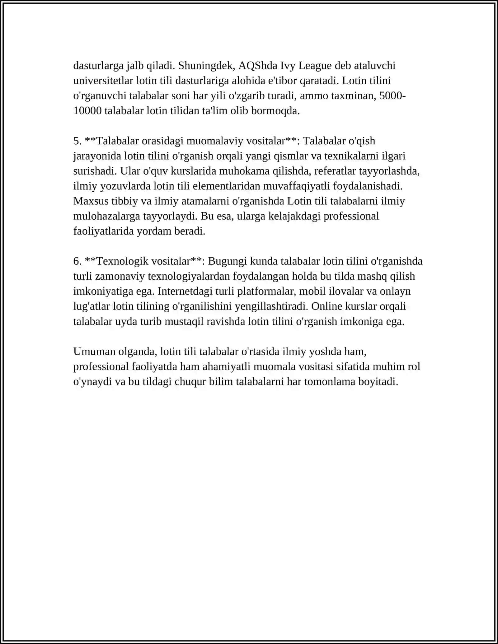 LOTIN TILIDA TALABALAR LEKSIKASI 4