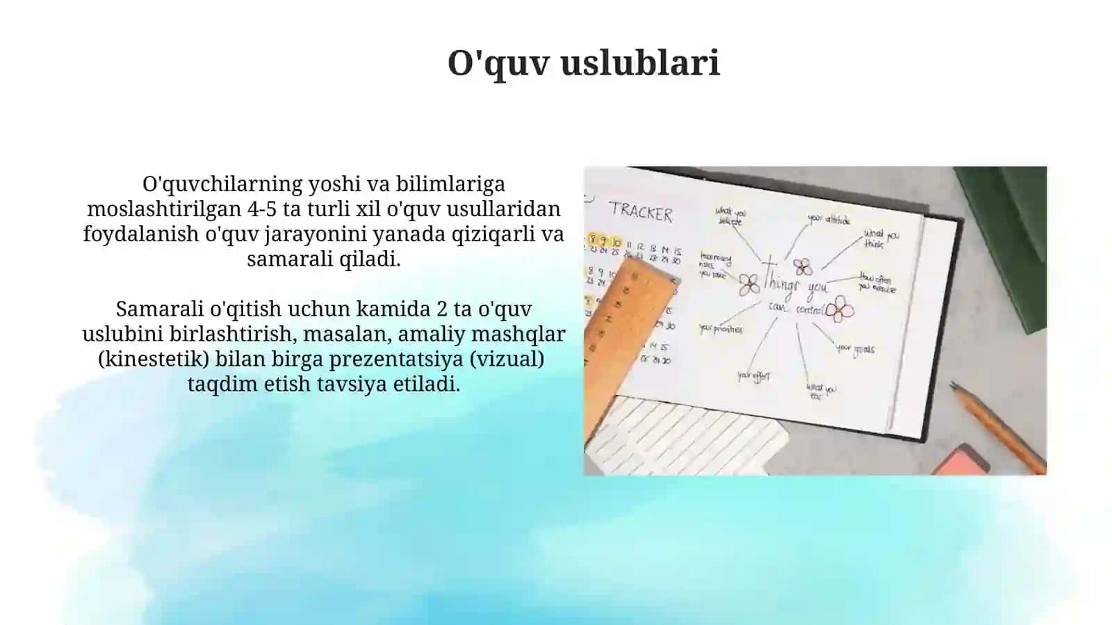 Darsning tarkibiy qisimlari va uni taqdim etish metodikasi 4