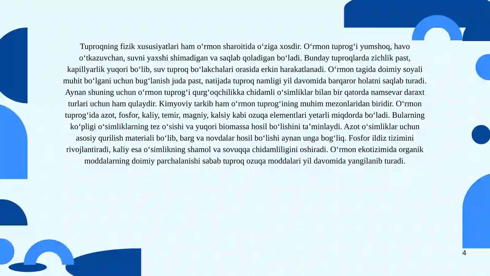 O'rmoning tuprog'i va daraxtzorlar unumdorligining o'zaro tasiri 4