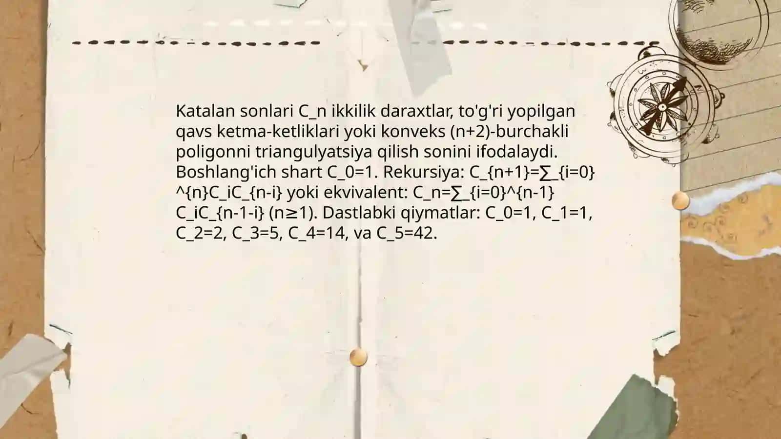 Fibonachchi sonlari va Katalan sonlari 4