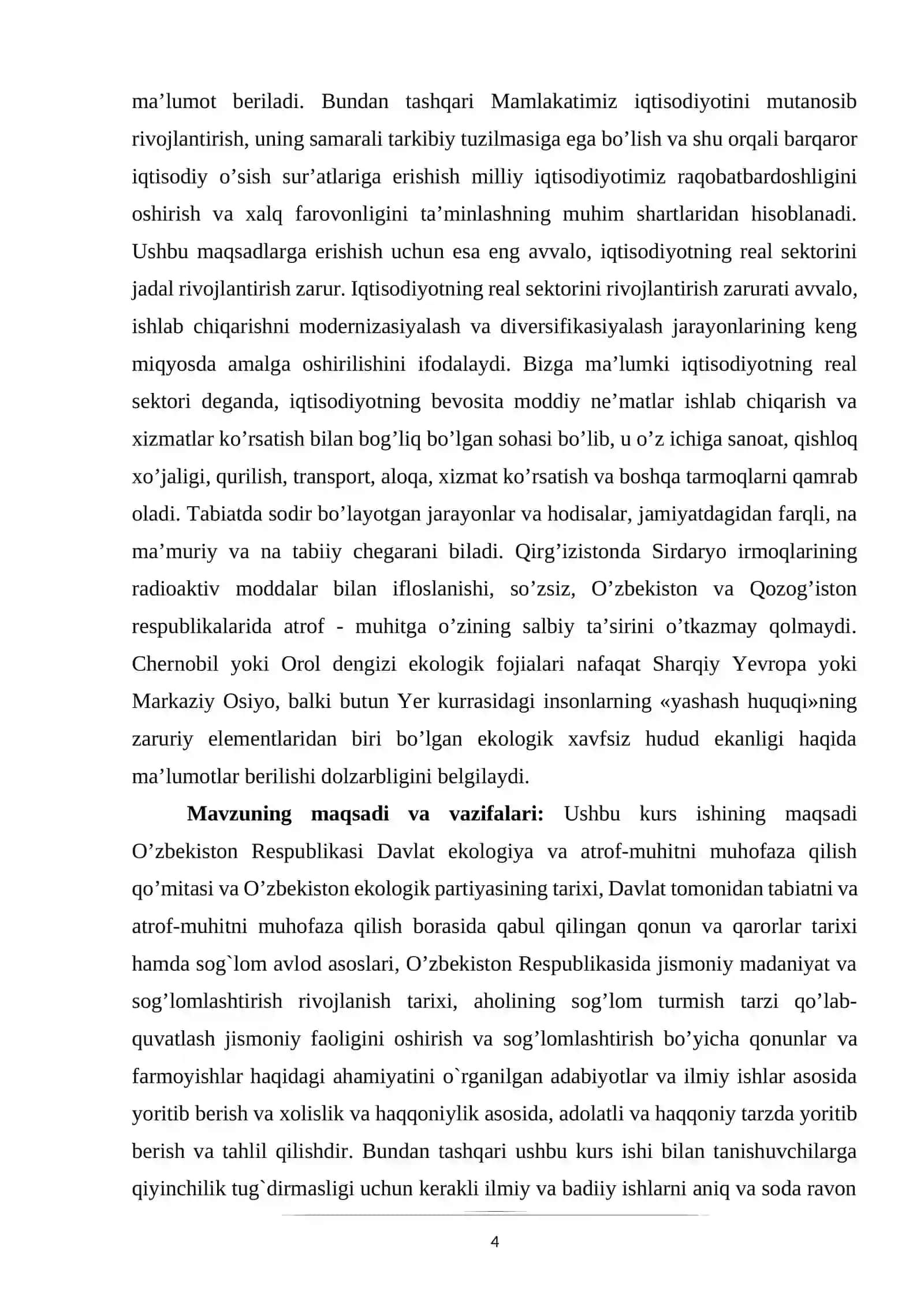 O’zbekistonda atrof-muhitni muhofaza qilish va sog’lomlashtirish yo’lidagi ijtimoiy-siyosiy jarayonlar tarixi 4
