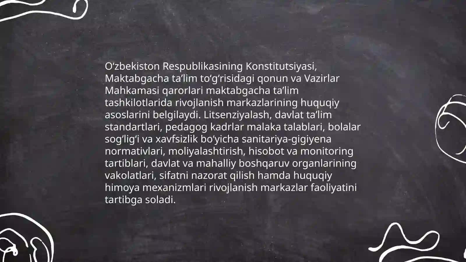 Maktabgacha taʼlim tashkilotida rivojlanish markazlarda taʼlimiy faoliyatga rahbarlik qilish 20 betlik slayd 4