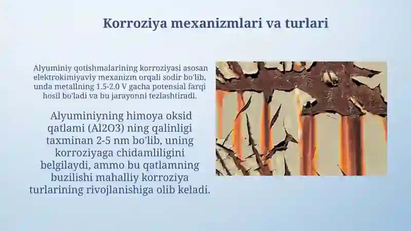 Alyuminiy qotishmalarining korroziyaga chidamliligi 4