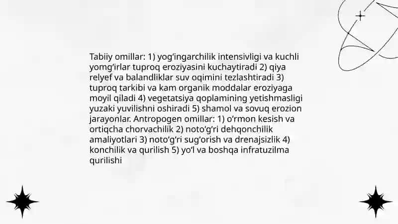 Tuproq erroziyasi va unga qarshi kurash choralari 4