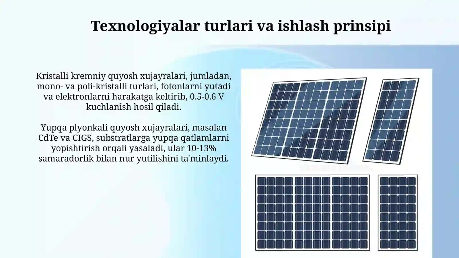 Quyosh fotoelektrik elementlari va modullari 4