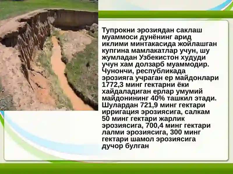 Тупрок эрозияси ва унга карши тадбир 4