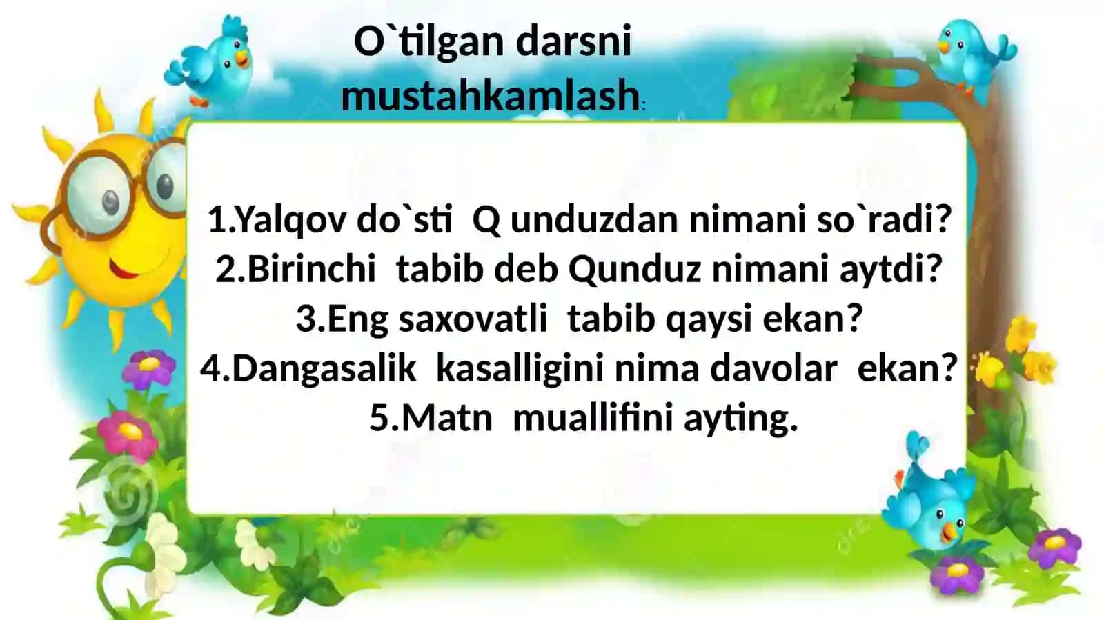 2-sinf Fan: Ona tili o`qish savodxonligi 4