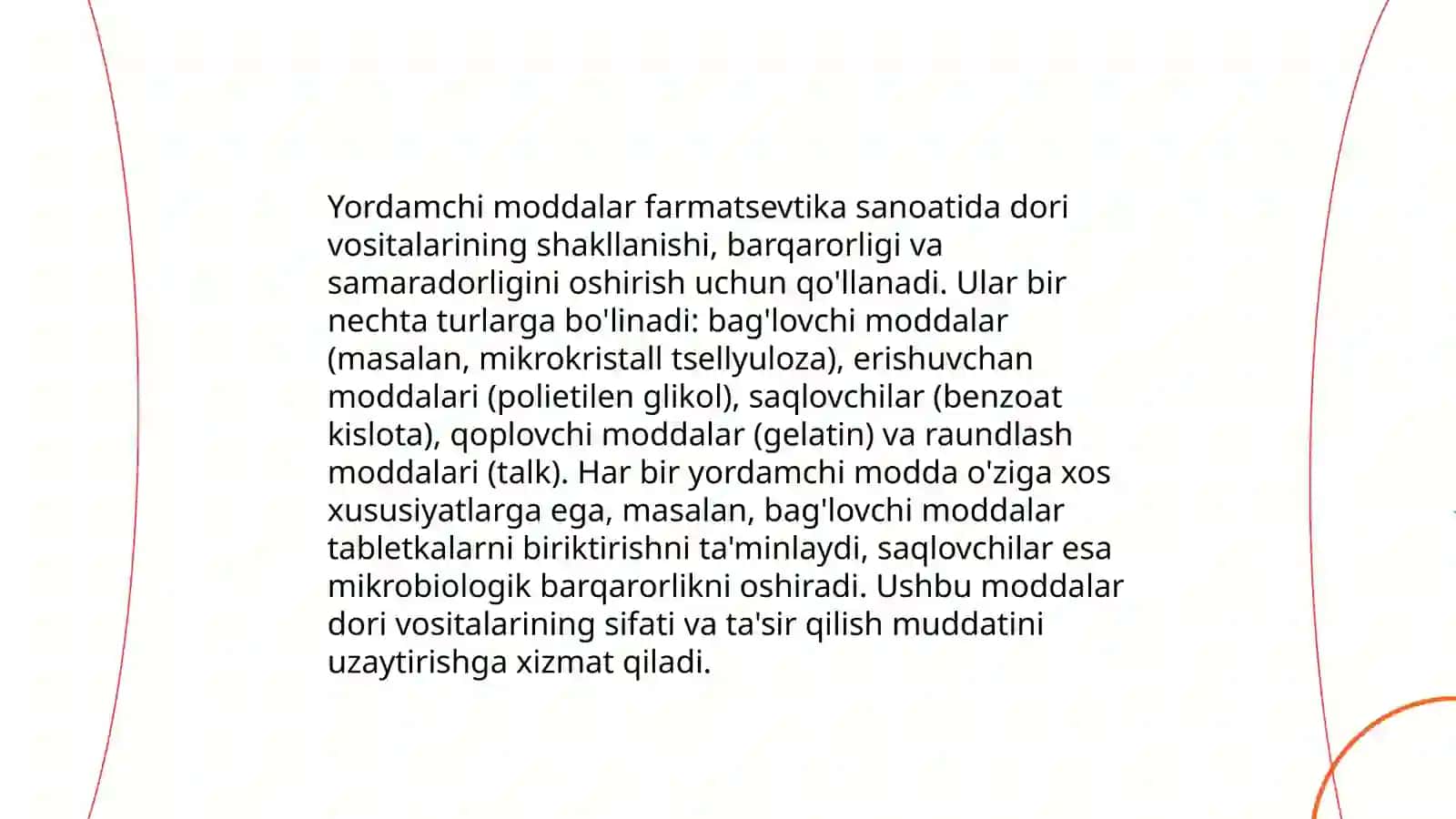 Tabletkalar ishlab chiqarishda zamonaviy yordamchi moddalardan foydalanish texnologiyasi 4