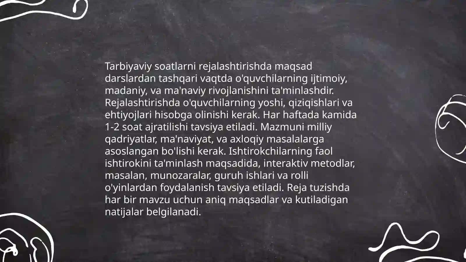 Tarbiyaviy soatlarni tashkil etish va oʻtkazishning tartib, usullari 4