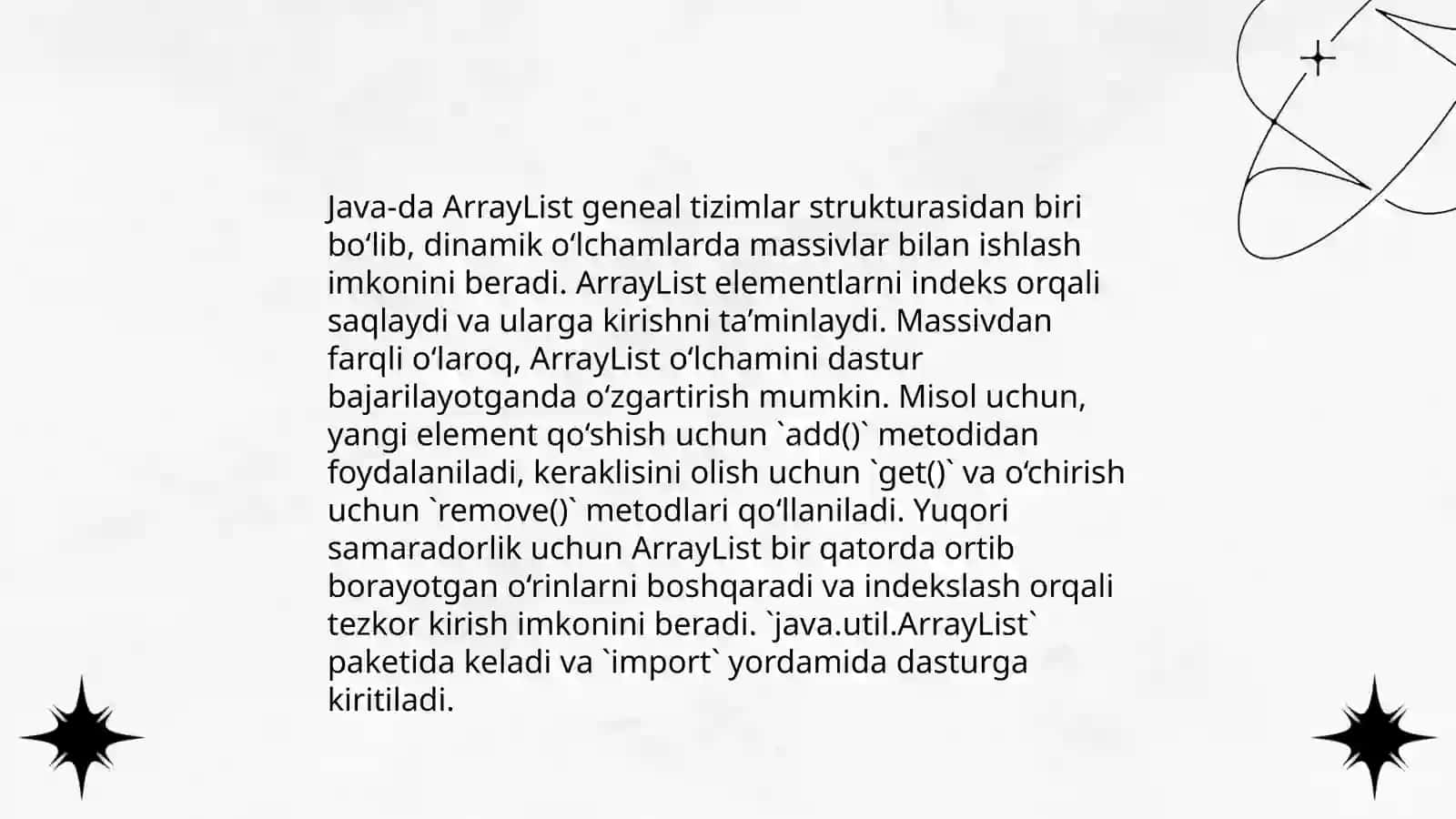 Javada Listlar haqida 4