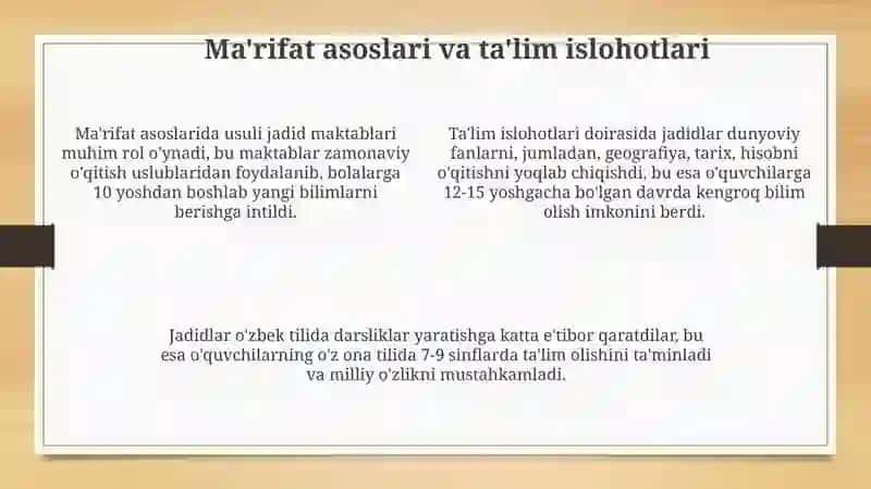 Jadidchilikning kelib chiqishi va tarixiy sharoit 4