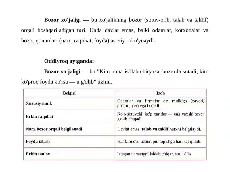 Бозор иқтисодиёти ва уни вужудга келиши 4